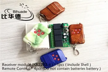 

315 Mhz Wireless Remote Control Switch DC 12V 4CH relay 1527 Learning code Receiver Module and 4pcs 315Mhz RF Remote Transmitter