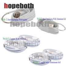 10 шт./Партия 1/2 м 8pin IOS10 белая Фольга и Плетеный usb кабель для синхронизации данных зарядное устройство для iPhone 5 6 7 8 для iPad зарядное устройство аксессуары Связки
