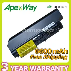 Apexway 9 ячеек 6600 мАч батарея для Lenovo R400 R61 7732 T400 6473 42T5227 42T5229 42T5230 42T5262 43R2499 ASM 42T4533