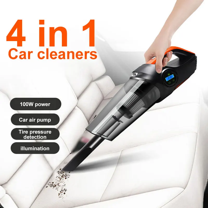 

Portable Vacuum Cleaner Auto Vacuum Cleaner Air Inflatable Pump Tire Pressure Tyre Compressor Power Cord Wet/Dry 4in1