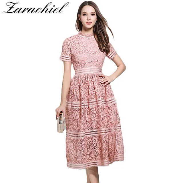 pink lace summer dress