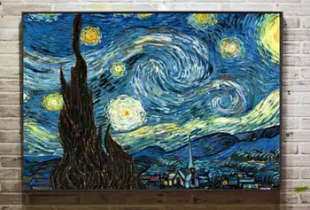 

Class painting stary night By vincent Van Gogh Wall oil Painting picture hand painted on canvas M-021