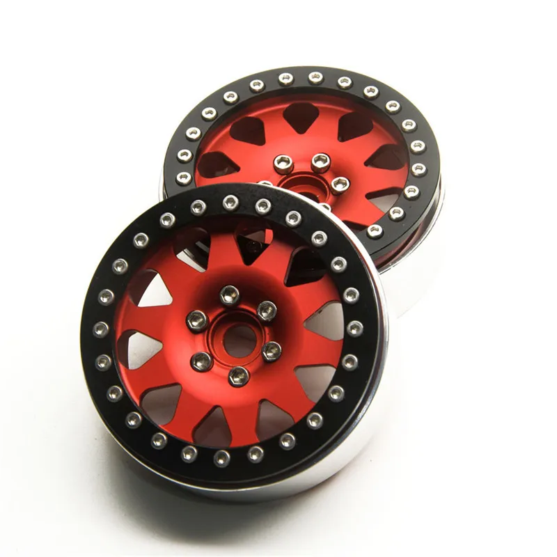 Красные колеса #1 2 дюйма Beadlock из сплава для 1/10 RC Rock Crawler Axial Wraith TRX4|Детали и