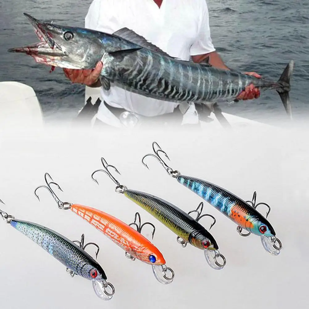 

Artificial 3D Eyes Fish Hard Lure Jig Fishing Bait Tackle Tool with Two Hooks