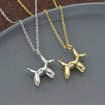 

Wholesale 10pcs/lot Balloon Dog Necklace Women Kids Jewelry Stainless Steel Chain Origami Dog Pendant Necklace Collier Femme