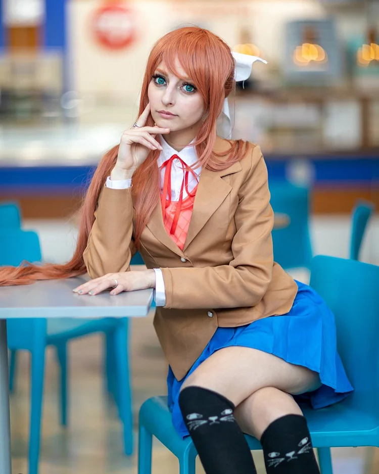 ROLECOS игра Doki Литературный клуб костюмы для косплея Sayori Yuri Natsuki Monika Косплей Костюм Школьная форма женский наряд