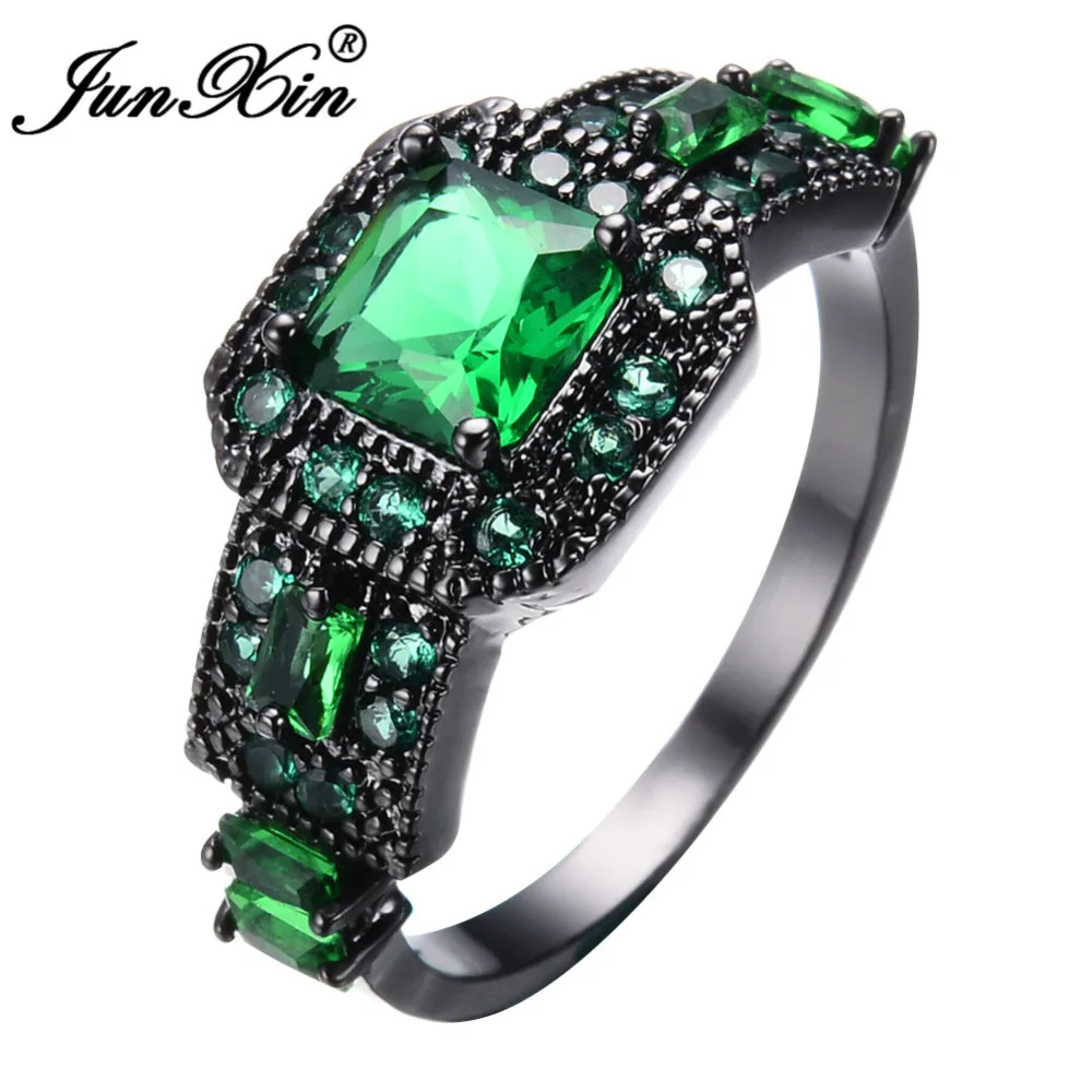 Prix pour JUNXIN Vintage Vert Cubique Zircon Anneaux Pour Femmes Hommes Noir Or Rempli De Noce Cocktail Anneau Meilleur Ami Cadeau Bijoux Prix pour JUNXIN Vintage Vert Cubique Zircon Anneaux Pour Femmes Hommes Noir Or Rempli De Noce Cocktail Anneau Meilleur Ami Cadeau Bijoux