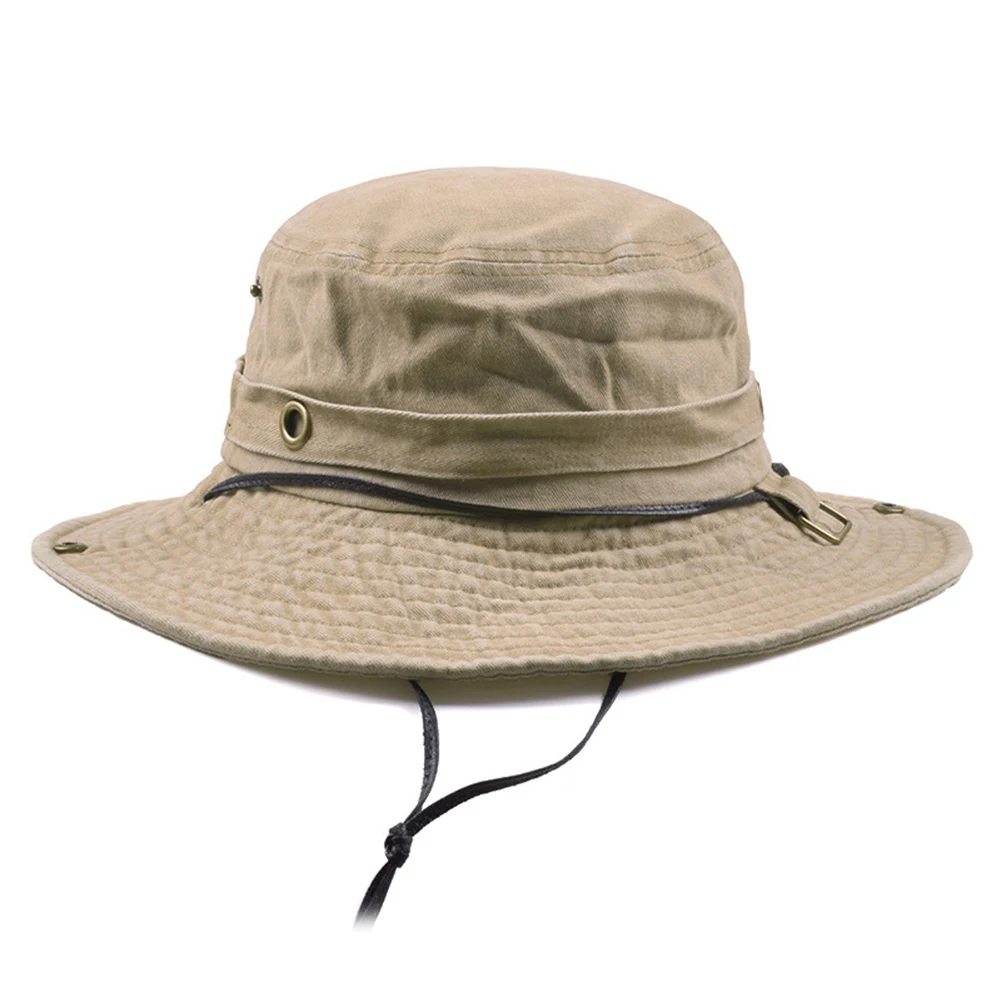 1 шт унисекс хлопок сплошной солнце с широкими полями шляпа ведро карго сафари Лето рыбалка пляж Туризм шляпа с защитой от воздействия УФ-излучения для мужчин и женщин