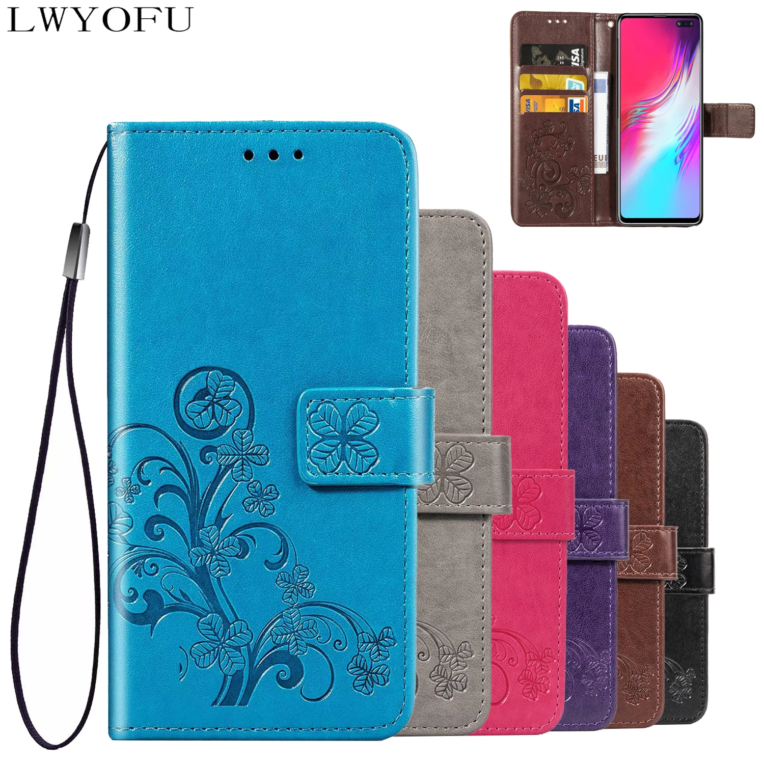 Кожаный чехол-бумажник с откидной крышкой для samsung Galaxy S3 moni S4 S5 S6 S7 Edge S8 S9 Plus S10 5G S10E |