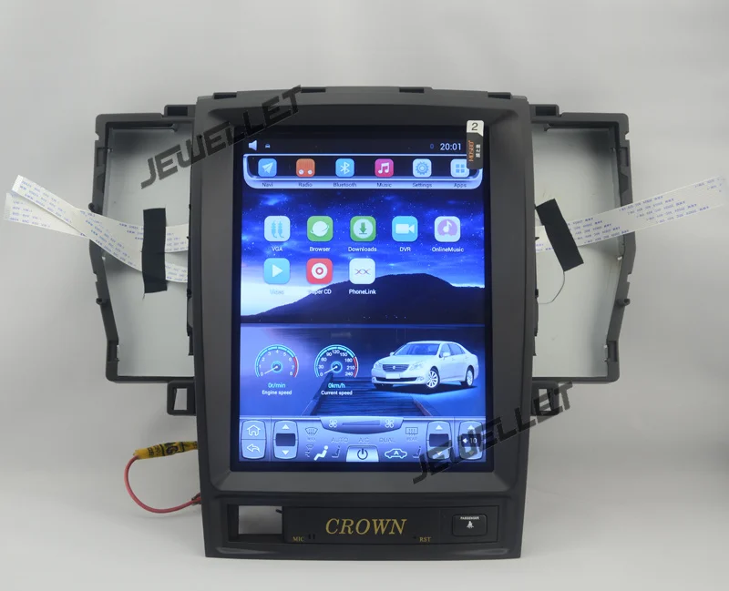 Excellent 10.4" tesla style vertical screen Quad core Android 6.0 Car stereo GPS navigation for Toyota Crown 2003-2008 4