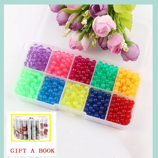 6000pcs 24 colors Refill Beads puzzle Crystal DIY water spray beads set ball games 3D handmade magic toys for children 2