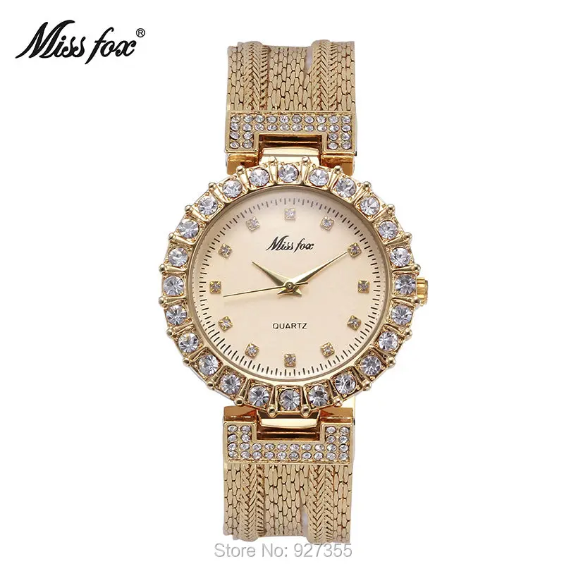 

2017 Top Quality Luxury Gold Watch Women Waterproof Rhinestone Quartz Watches Fashion Lady Tassel Bracelet Dress Wristwatches