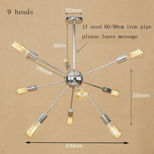 Золотая люстра спутник освещение для столовой Гостиная 9/12/18/21 Серебряный Nordic промышленные Ресторан подвесной светильник - Цвет абажура: show as the picture