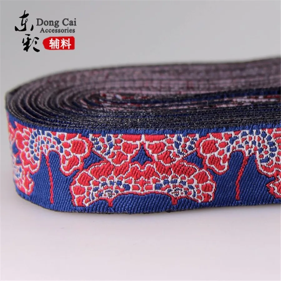 10yards*5/8"(16mm)embroidery Jacquard Ribbon Red Leaves bing Lace