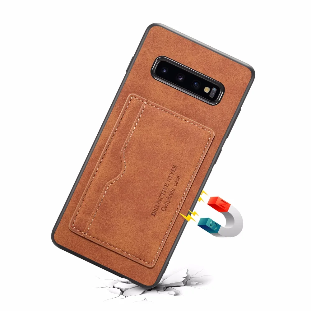 

Luxury retro vantage pu leather back cover For samsung galaxy S10e S10 S10+ case with card holder phone shell