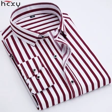 HCXY, весна-осень, мужская повседневная рубашка с вертикальными полосками, мужские полосатые рубашки с длинным рукавом, 3D-cut, гладкая микро-эластичная ткань