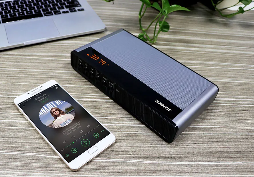 JUNKE HiFi стерео Bluetooth динамик Портативный беспроводной супер бас двойной динамик s с микрофоном TF FM радио USB звуковой ящик светодиодный дисплей