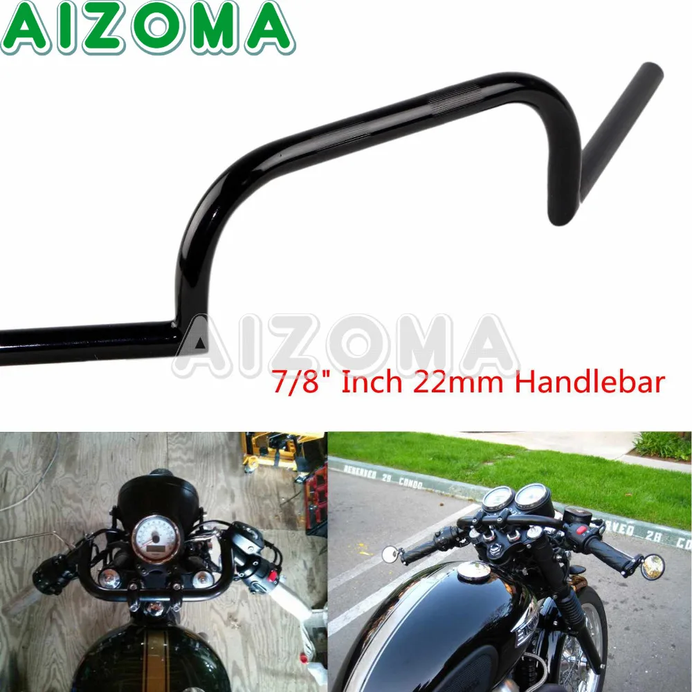 Мотоцикл черный 7/" дюймов 22 мм руль 4" Rise Drag Bar для Honda Yamaha Suzuki Kawasaki Harley Chopper Bobber Кафе Racer