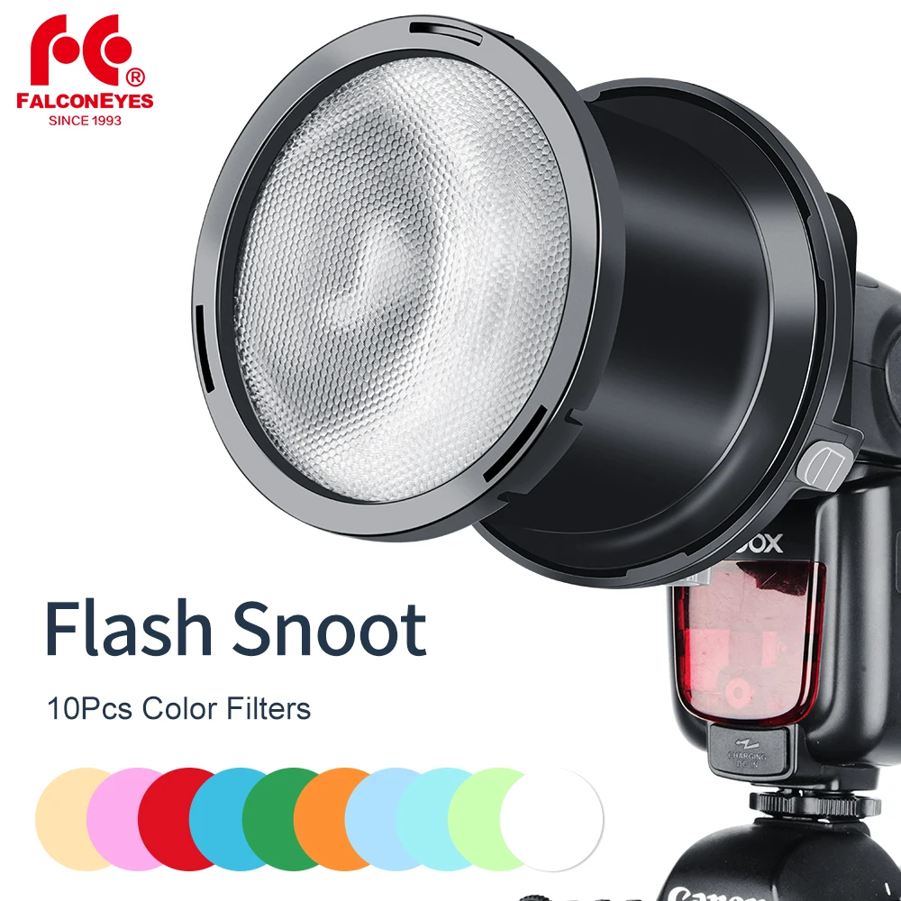 Falconeyes Sgabos 10pcs Color Filters Speedlite Flash Focused Snoot
