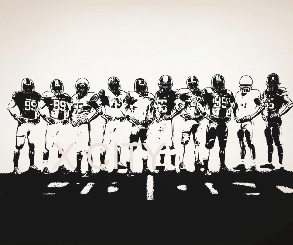 American Football Team Pop Decal Wall Art Vinyl Sticker Home Living Room Dorm Office Interior Removable Decor 42 x 72 inches