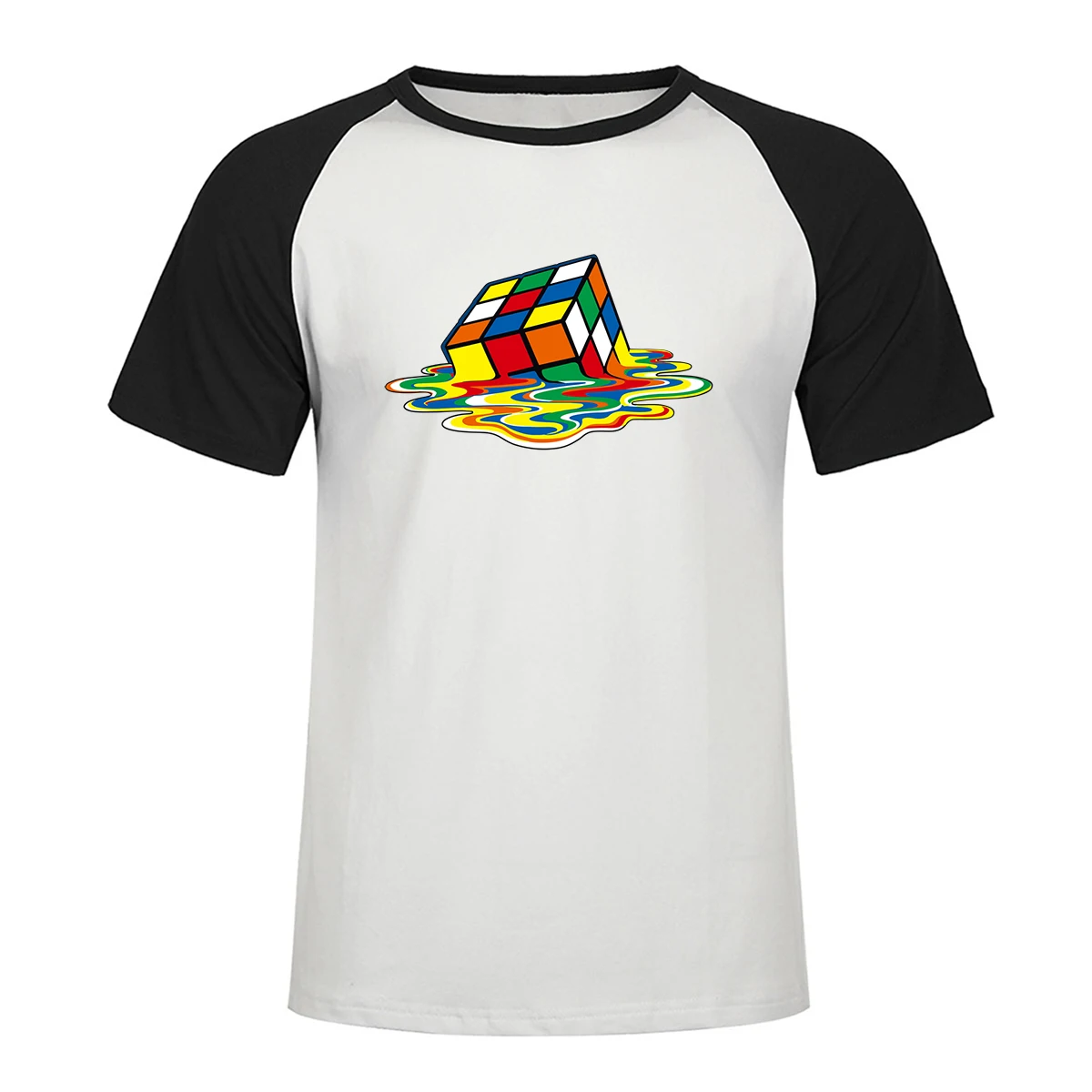 

2019 Summer Men Raglan T-Shirts The Big Bang Theory Printed Stylish Design Rubik Cube T Shirts Casual Cotton Short Sleeve Tees
