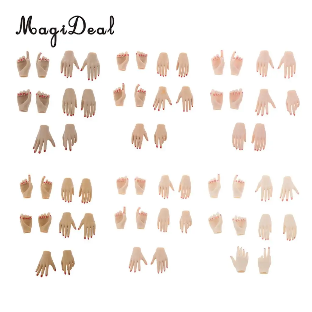 10Pcs PVC 1:6 Scale Womens Hand Models for 12 Inch Female Action Figure Body Dolls Children DIY Making Accs Toys