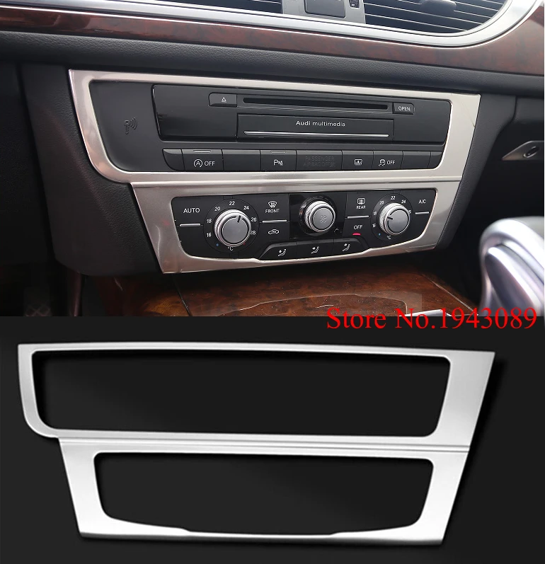 

2017 Middle Console CD Panel Frame Decorative Cover Trim For Audi A6 C7 2012-2017 Car Styling Stainless Steel Accessories