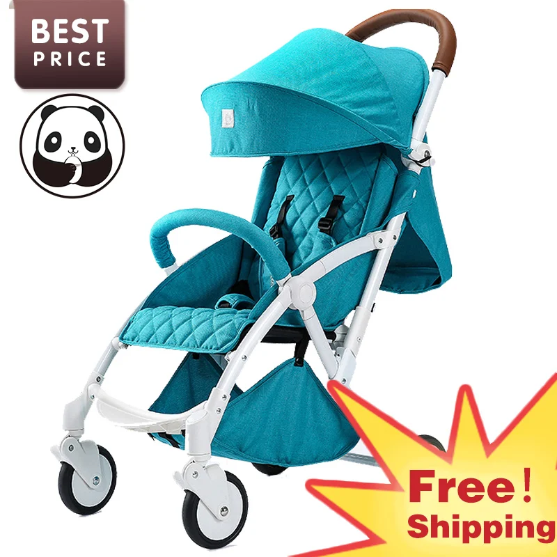 Free Shipping Luxury Leather Handle Baby Stroller Super Small Folding Baby Pram Easy To Carry Foldable Lightweight Strollers