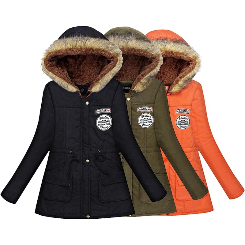 wonderful  TFMLN 2019 Women Spring Warm Jacket Coat Female Autumn Hooded Cotton Fur Basic Jacket Outerwear Sli