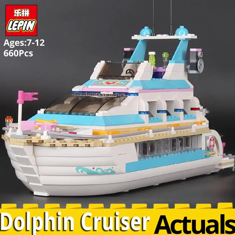 

LEPIN Girl Series 01044 The Dolphin Cruiser Set legoinglys Friends 41015 Building Blocks Bricks Funny Toys For Children DIY Gift