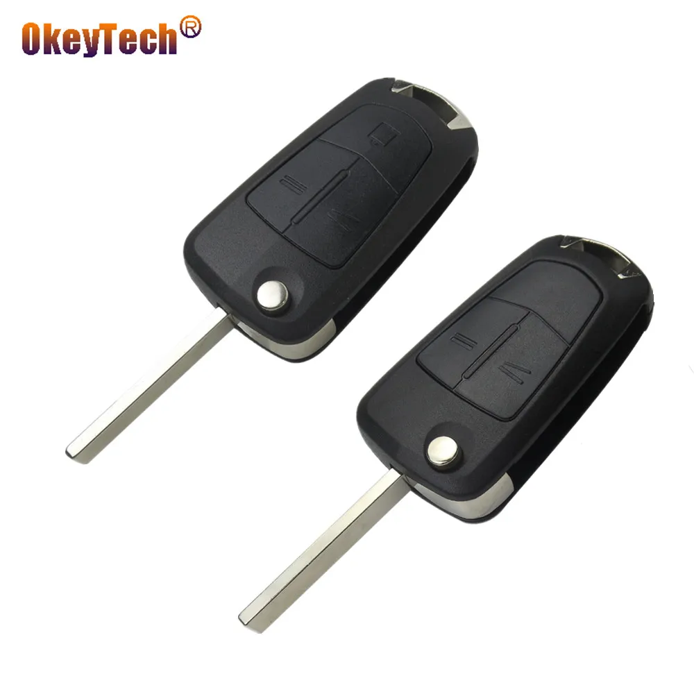OkeyTech 2/3 Button Flip Folding Car Key Shell Case Cover For Vauxhall