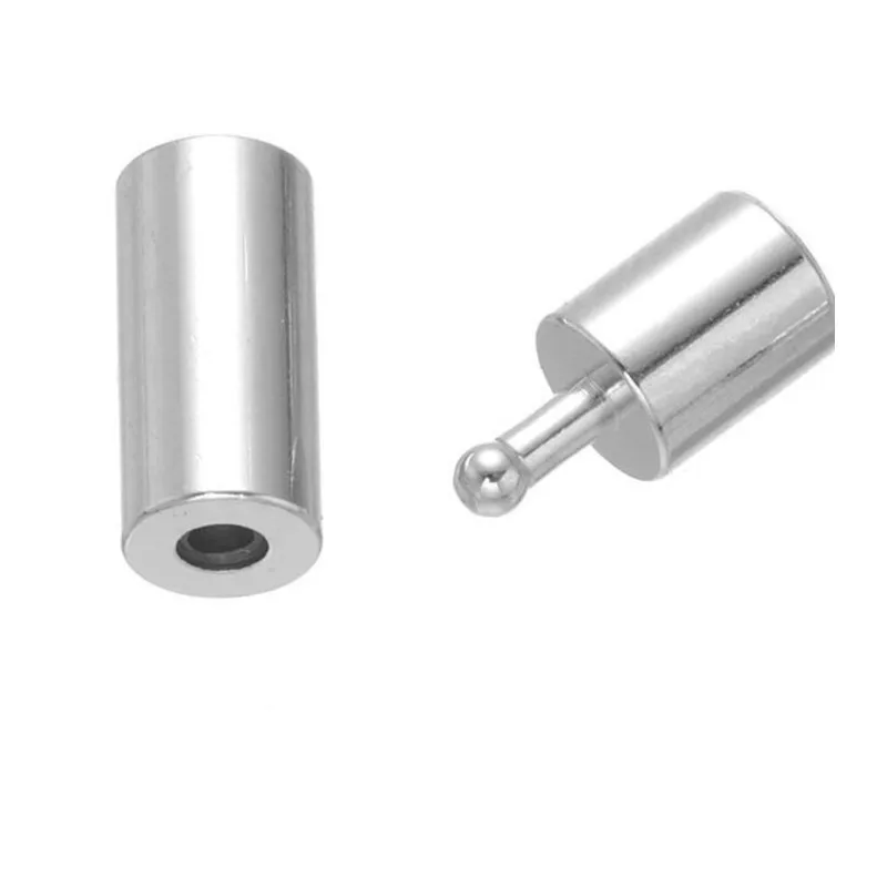 

3/4/5/6mm Rhodium Metal End Caps leather cord Jewelry Findings fitting Jewelry Findings 5 pcs