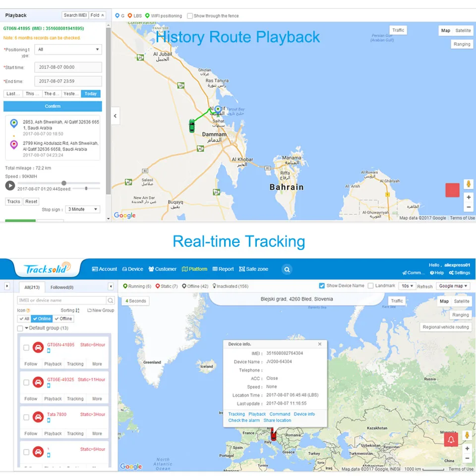 Concox Профессиональный gps отслеживающий программное обеспечение Tracksolid с мгновенным gps слежением за флотом, обзор истории, Геозоны, проницательные отчеты