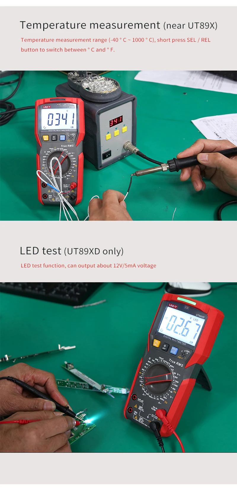 UNI-T UT89XD True RMS цифровой мультиметр тестер AC DC Вольтметр Амперметр 1000 В 20A Емкость Сопротивление частоты светодиодный измеритель