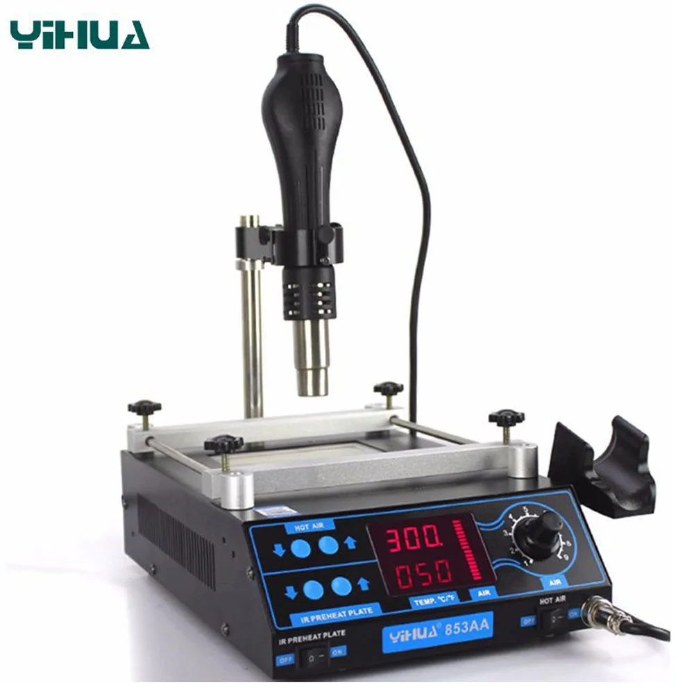 Air soldering station LCD Adjustable Electronic Hot Air Gun PCB preheat