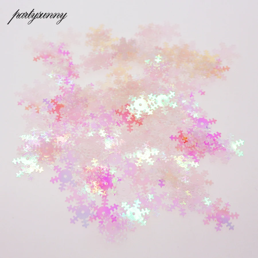 

18mm 10g Snowflake Shape Transparent Loose Sequins for Crafts Glitter Paillettes for Needlework Wholesale Sewing Xmas Decoration