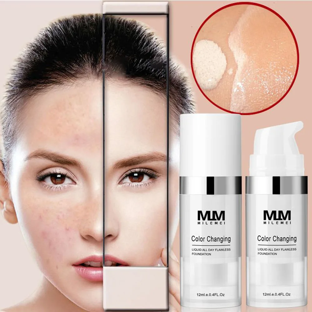 

Color Changing Liquid Foundation Soft Matte Long Lasting Foundation Makeup Coverage Naturally Concealer Oil-Control Cream TSLM1