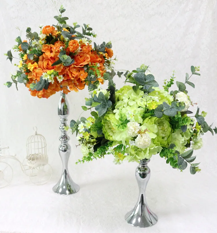 Flone 35cm Artificial Rose Peony Hydrangea Flower Ball Fake Flower Ball Simulation Silk Flower Wedding Party Decor Flower Ball (35)