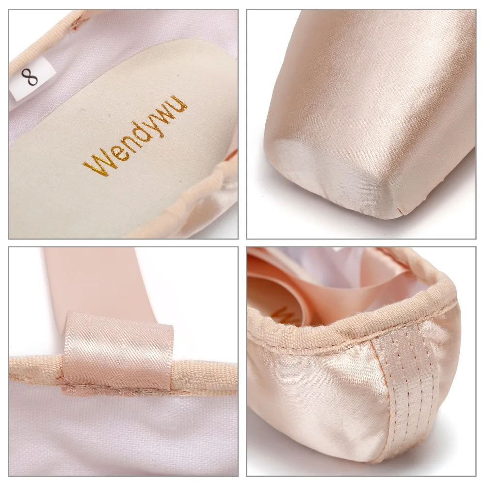 Brand High Quality Point Dance Shoes Girls Kids Ballet Children Beginner Practicing Dancing Shoes Soft Sole Satin Ballet Shoes