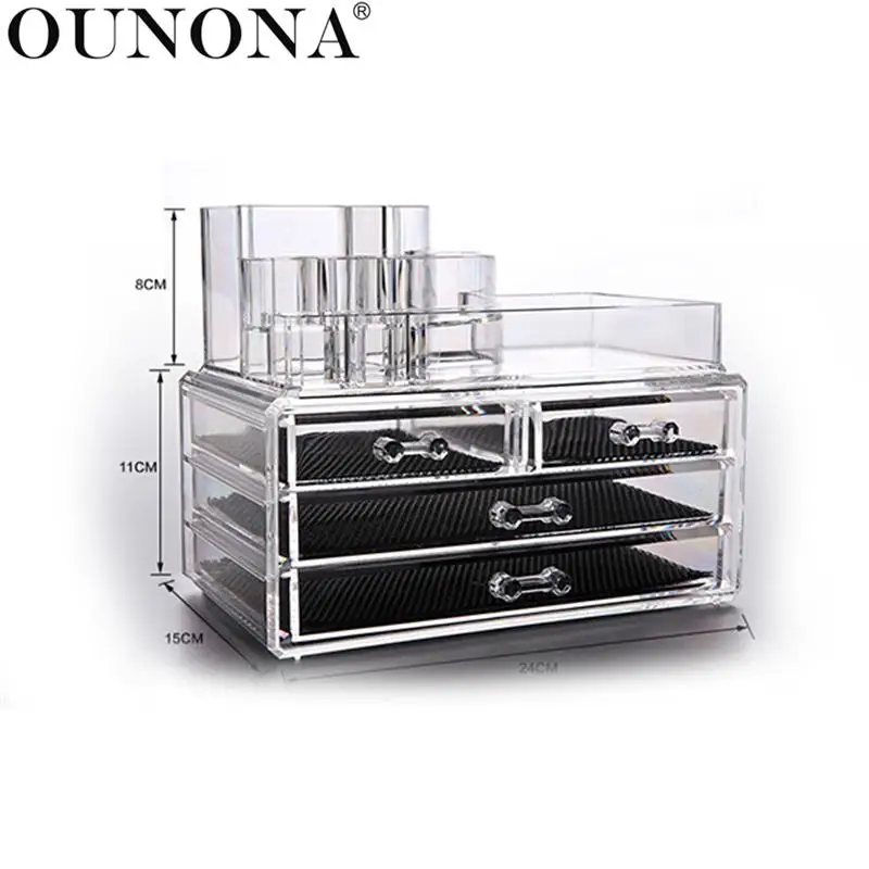 Acrylic 4 Drawer Makeup Organizer Storage Box Cosmetic Organizador