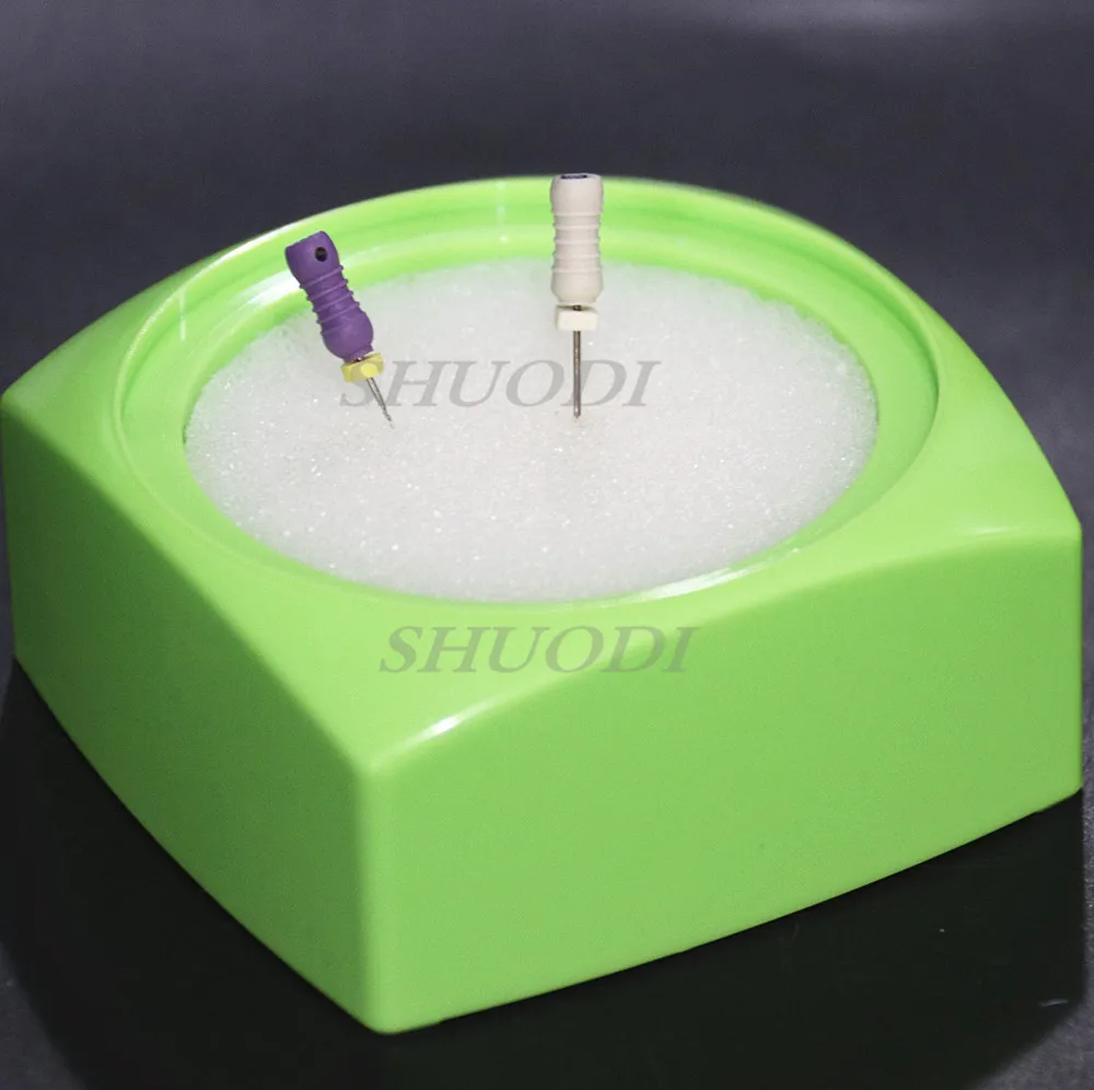 

1 Pcs Dental Equipment Round Endo Clean Stand Box Container Large with Foam Endodontic Green Blue Pink