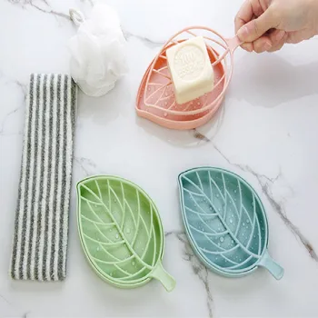 

leaf shape soap holder soap dish soap box pink green blue 3pcs/lot free shipping