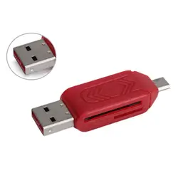 1 шт. Универсальный card reader Мобильный телефон PC card reader Micro USB OTG картридер OTG TF/S-D флэш-памяти оптовая продажа