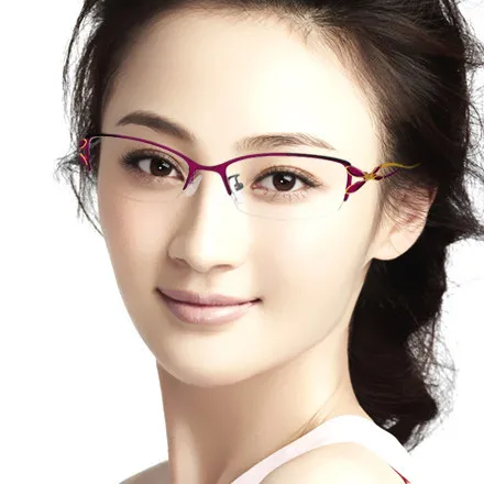 2014 Fashion Elegant Woman Metal Myopia Glasses Half Frame Optical ...