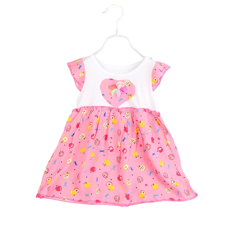 Summer Baby Dresses Apple Print Newborn Dresses For Baby Girls Cotton Floral Dress For Babies Hot Sale Fashion Girls Clothing (2)