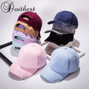 

2018 Solid Autumn Gd unisex three Rings Safety Velvet Soft hats baseball cap men women Spring Suede snapback caps gorras