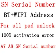 SN Seriennummer Für iPad Mini 1 2 3 4 iPad Luft 1 2 A1822 A1893 Wifi & Bluetooth Adresse für iPad Icloud Entsperren
