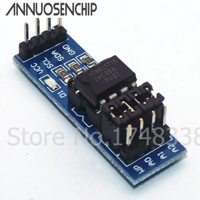 

2PCS New AT24C256 I2C IIC Interface EEPROM Memory Module 8P Chip Power Supply Indicator Pull Up Resistor Direct Jumper Setting