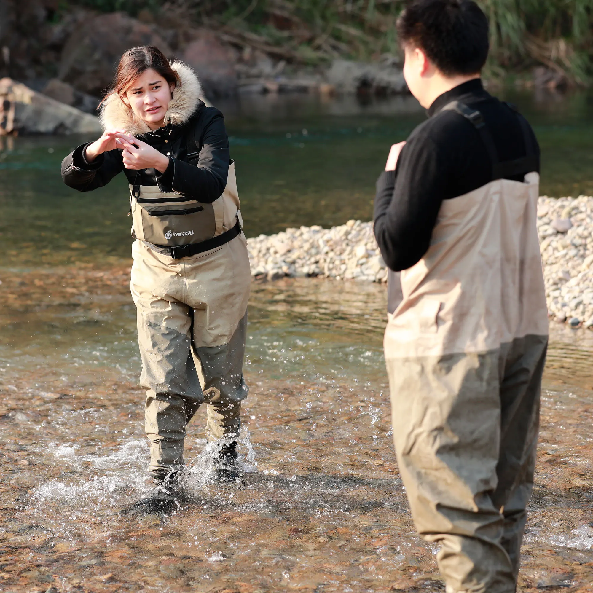NeyGu нахлыстом Wader чулок ноги куликов груди дышащая Водонепроницаемый брюки вода