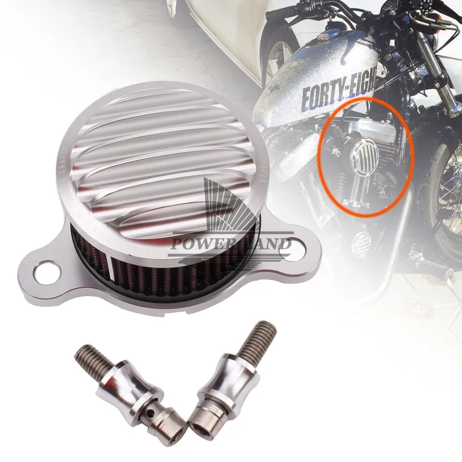 Silver Custom Rough Crafts Air Cleaner + Intake Filter System Kits For 2004-2014 Harley Sportster 883 04-14 XL 1200 | Автомобили и